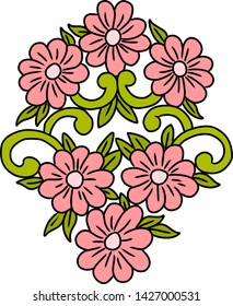 Hand drawing flower design vector illustration