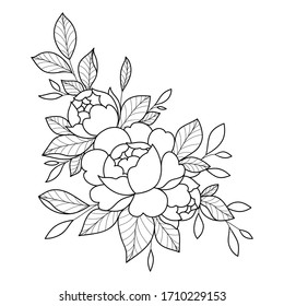 Hand drawing flower for greeting card, invitation, Henna drawing and tattoo template. Vector illustration