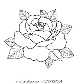 Hand drawing flower for greeting card, invitation, Henna drawing and tattoo template. Vector illustration
