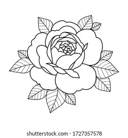 Hand drawing flower for greeting card, invitation, Henna drawing and tattoo template. Vector illustration