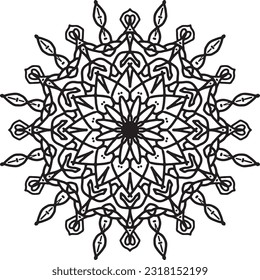 hand drawing flower mandala pattern coloring page