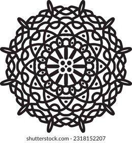 hand drawing flower mandala pattern coloring page