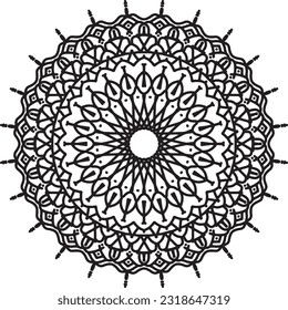 handgezeichnete Mandala-Farbseite