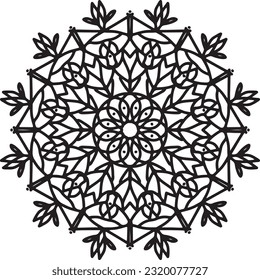 página de color del patrón de flor de dibujo manual mandala