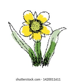 Hand drawing flower, vector illustration