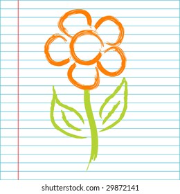 Hand Drawing Flower Vector Illustration