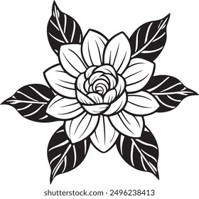 hand drawing flower with white background