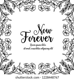 hand drawing flowers for now forever card vector