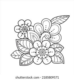 hand drawing flowers on white background. vector fil