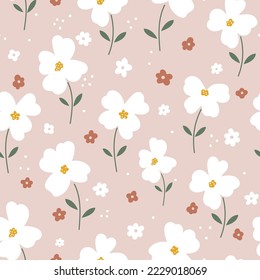 Dibujar flores a mano sin problemas diseño de impresión de patrones. Diseño de ilustraciones vectoriales para telas de moda, gráficos textiles, impresiones