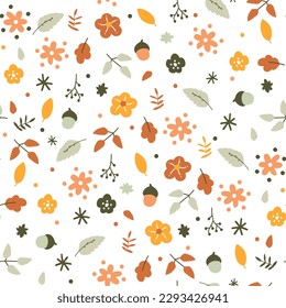 Dibujar flores a mano sin problemas diseño de impresión de patrones. Diseño de ilustraciones vectoriales para telas de moda, gráficos textiles, impresiones