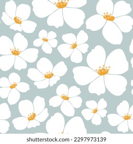 Handgezeichnete Blumen nahtlose Muster Druckdesign. Vektorgrafik-Design für Modestoffe, Stoffgrafiken, Drucke