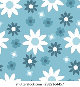 Hand drawing flowers seamless pattern print design. Vector illustration design for fashion fabrics, textile graphics, prints