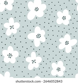 Desenho de mão flores sem costura padrão impressão design. Design de ilustração vetorial para tecidos de moda, gráficos têxteis e impressões.