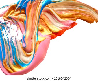 hand drawing fluid brush stroke paint spot on a white background, handmade vector illustration