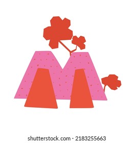 Hand drawing font for children. Flat isolated vector illustration