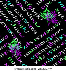 hand drawing fonts seamless pattern