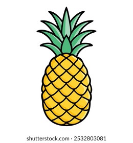 A hand drawing fresh pineapple illustration.
