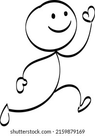 Hand drawing funny Stickman design for print or use as poster, card, flyer or T Shirt