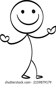 Dibujo manual gracioso Diseño de Stickman para impresión o uso como afiche, tarjeta, volante o camiseta