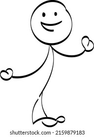 Hand drawing funny Stickman design for print or use as poster, card, flyer or T Shirt