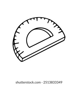 hand drawing of a geometric protractor.