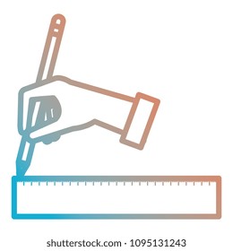 hand drawing with geometric rule school