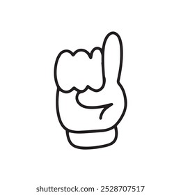 hand drawing gesture isolated on white background