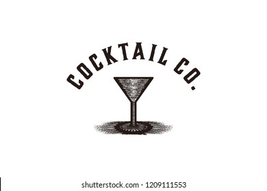 Hand Drawing Glass Cocktail Logo Designs Stock Vector (Royalty Free ...