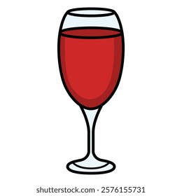 Hand Drawing of Glass of Wine with Sophisticated and Elegant Details