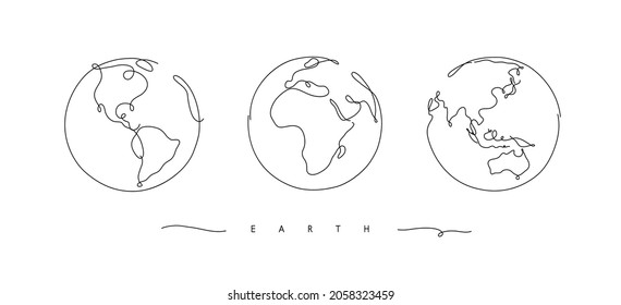 Hand drawing globe freehand sketch in pen line style on white background