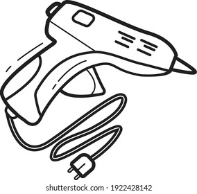 Hand Drawing Glue Gun Icon Outline Stock Vector (Royalty Free ...
