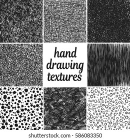 Hand drawing graphic strokes and blobs textures for background