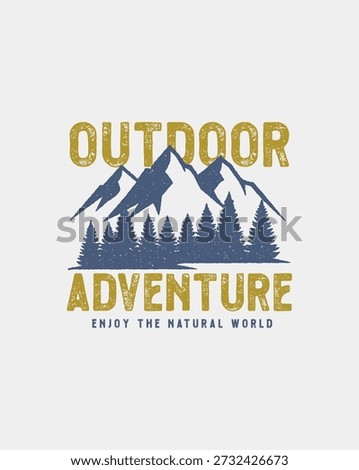 Hand Drawing Graphic tee Outdoor Adventure Enjoy The Natural World Mountain Forest Graphi