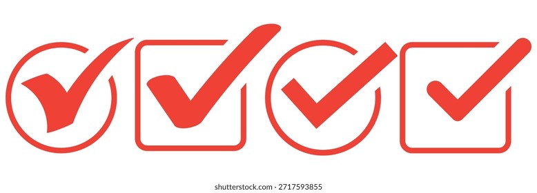 Dibujo a mano icono de marca de garrapata verde sobre fondo blanco. Conjunto de Vector de marca de verificación de dibujo digital a mano. Conjunto de iconos de marca de Vector creativo.