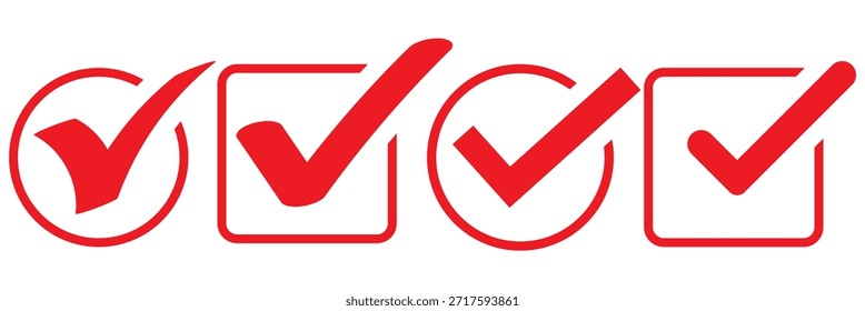 Dibujo a mano icono de marca de garrapata verde sobre fondo blanco. Conjunto de Vector de marca de verificación de dibujo digital a mano. Conjunto de iconos de marca de Vector creativo.
