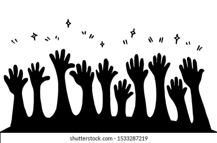 Hand Drawing Hands Pointing Hands Thumbs Stock Vector (Royalty Free ...