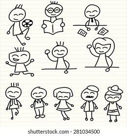 hand drawing  happy kids