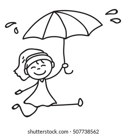 9,956 Girl Umbrella Drawing Images, Stock Photos & Vectors | Shutterstock