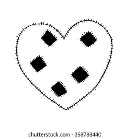 Hand drawing heart with patch