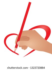 Hand drawing heart. vector illustration