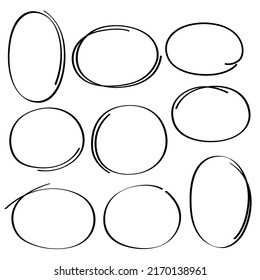 hand drawing highlight circle vector