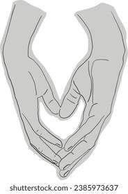 Hand drawing of Holding hands
