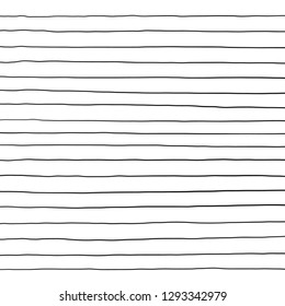 Hand drawing horizontal lines on white background for notebook page layout