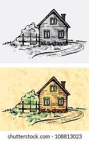 Hand drawing house