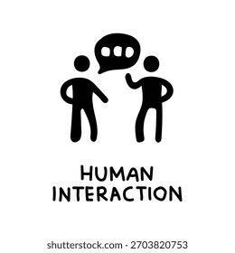 Hand drawing Human Interaction and Communication Icon and logo