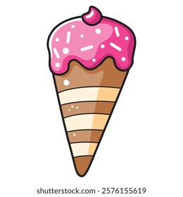 Hand Drawing of Ice Cream with Sweet and Playful Details
