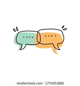 Handzeichensymbol Chat-Sprechblase-Kommunikationsnetzwerk 