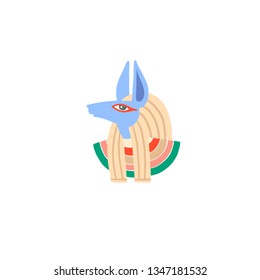 hand drawing icon of egyptian god Anubis in trendy minimalistic style, vector illustration