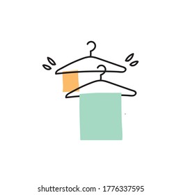 hand drawing icon hangers. vector illustration